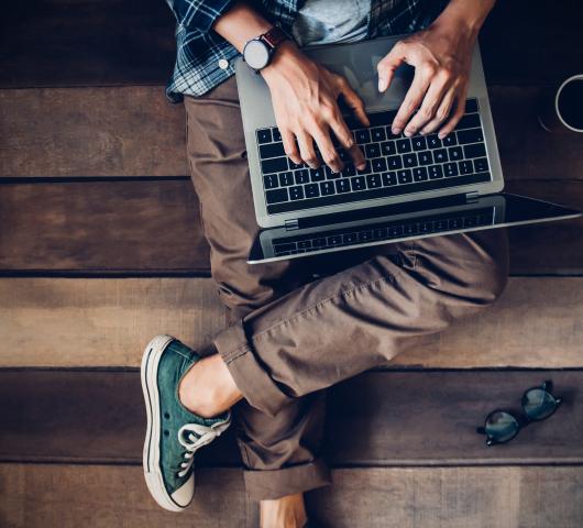 Web developer on laptop